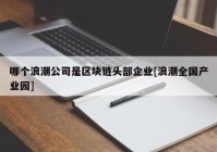 哪个浪潮公司是区块链头部企业[浪潮全国产业园]